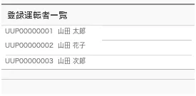 登録運転者一覧